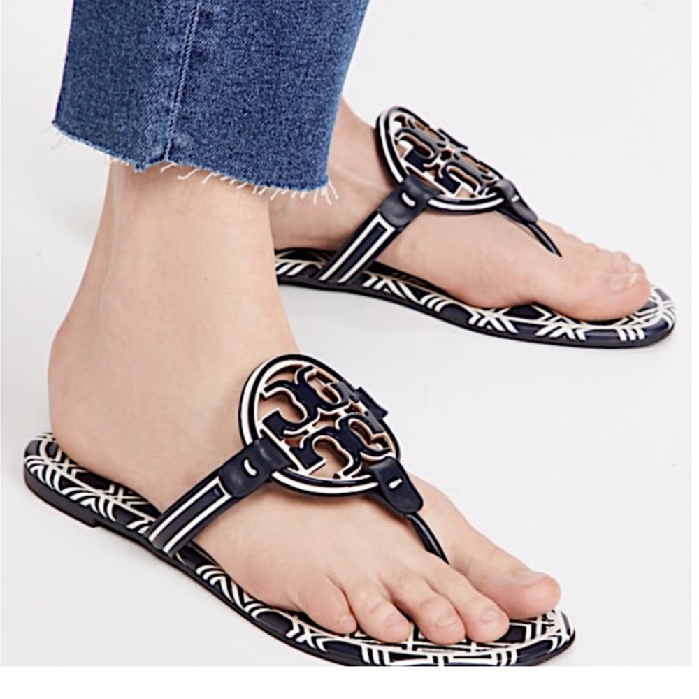 Tory Burch Metal Miller Sandals in dark navy